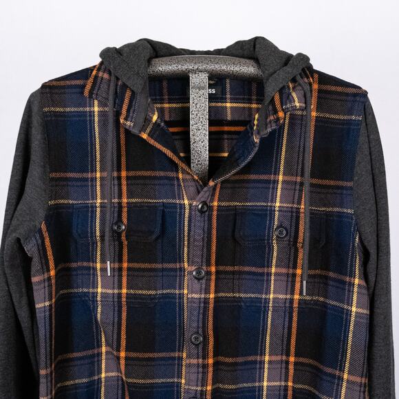 Hooded Shacket Lightweight Jacket Plaid Skater Streetwear Pinkman SZ MEDIUM Y2K - Picture 2 of 6